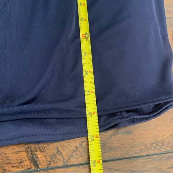 COPY - David's Bridal | Long Marine Blue Navy Mesh Dress F15927 sz 0/2 - Picture 4 of 13